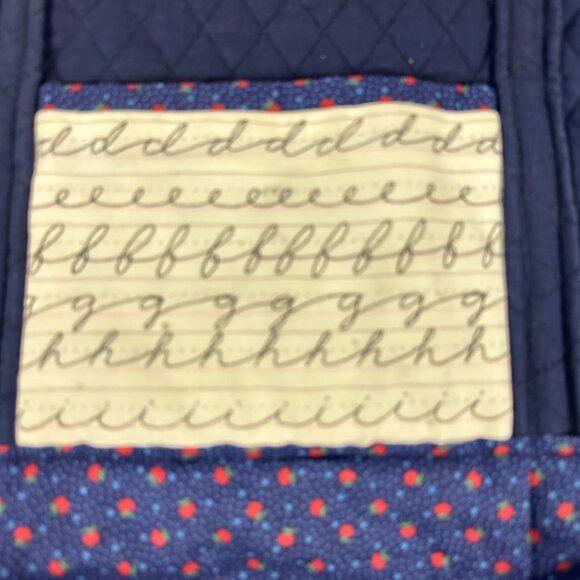 Handcrafted Quilted Tote Bag With Math & Script Patterns - Picture 3 of 7